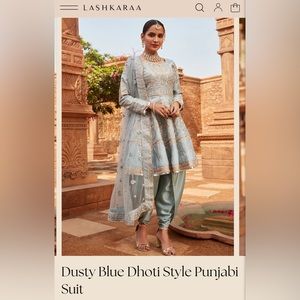 Lashkaraa Dusty Blue Dhoti Style Punjabi Suit